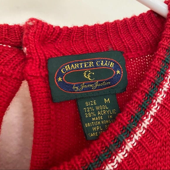 VINTAGE 90s Retriever Dog Charter Club Sweater M - Picture 3 of 8